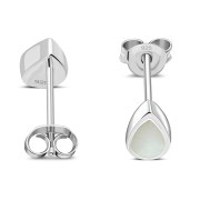Mother of Pearl Drop Silver Stud Earrings, e333